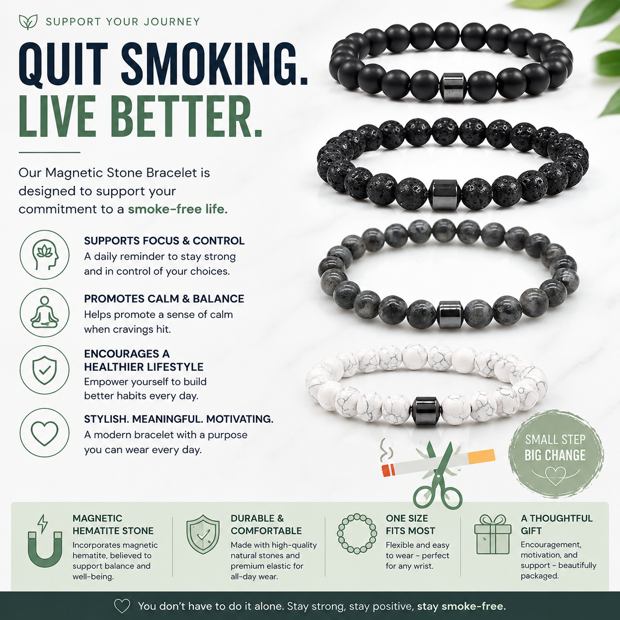 Triple Protection Anti-Smoke Beads Bracelet — Anxiety Relief Jewellery