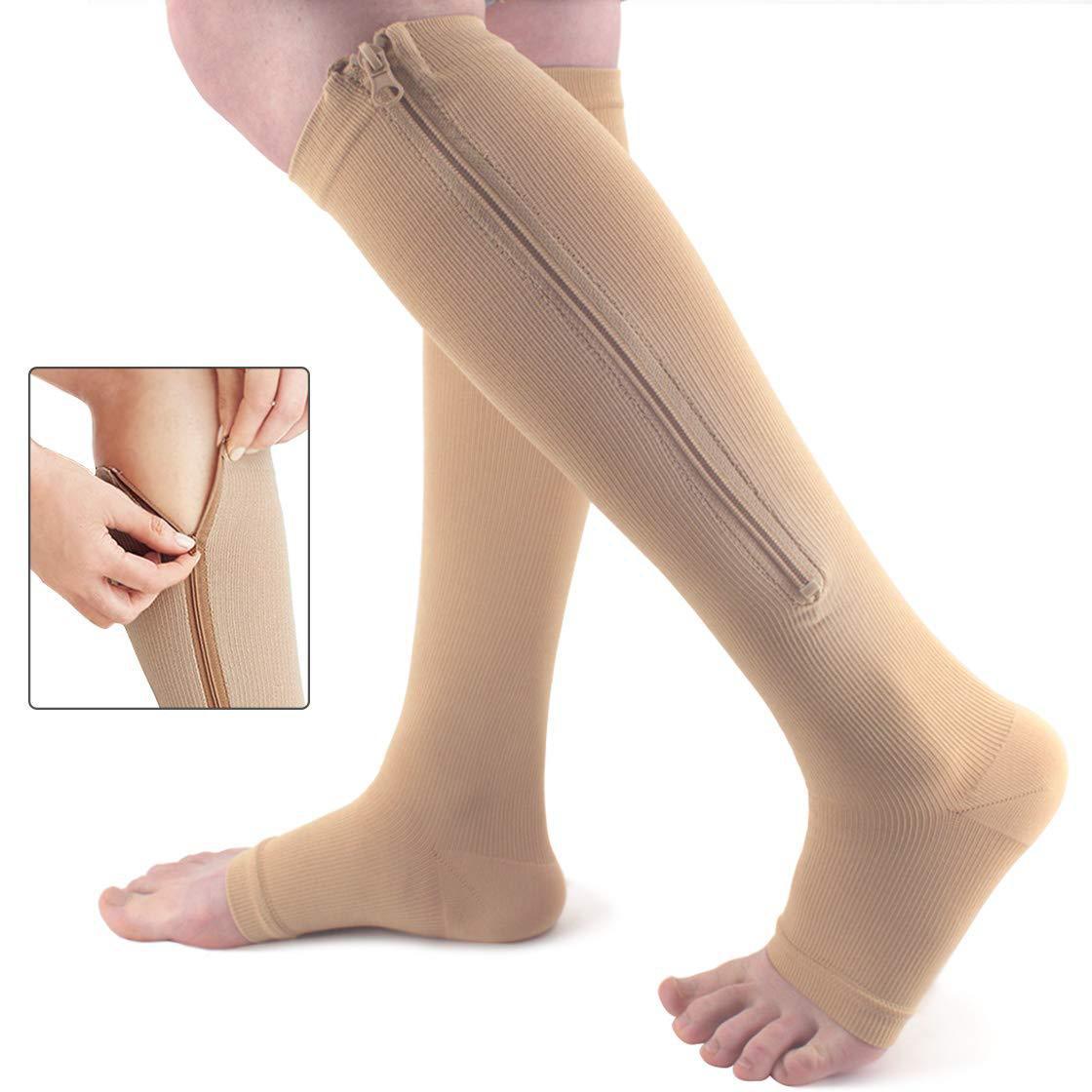 Compression Socks with Zipper – Easy-On Over-the-Knee Support for Men & Women