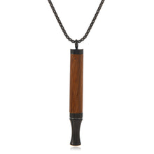 Rosewood Resistance Necklace — dark hardwood body with dark chain and mouthpiece