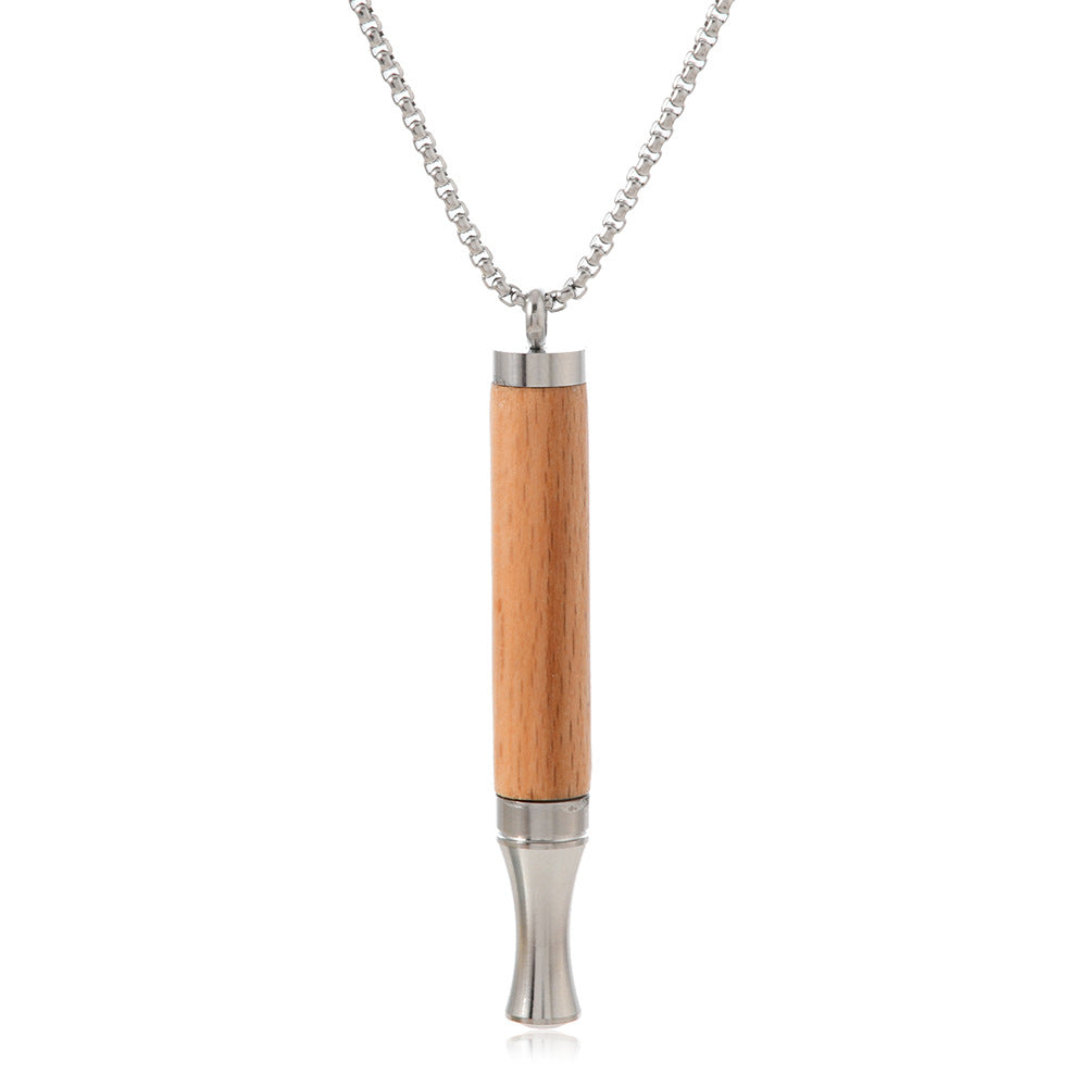 Maple Resistance Necklace — light golden body with steel chain and mouthpiece