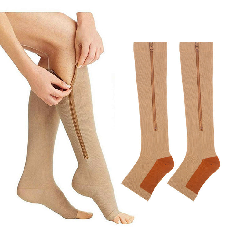 Compression Socks with Zipper – Easy-On Over-the-Knee Support for Men & Women