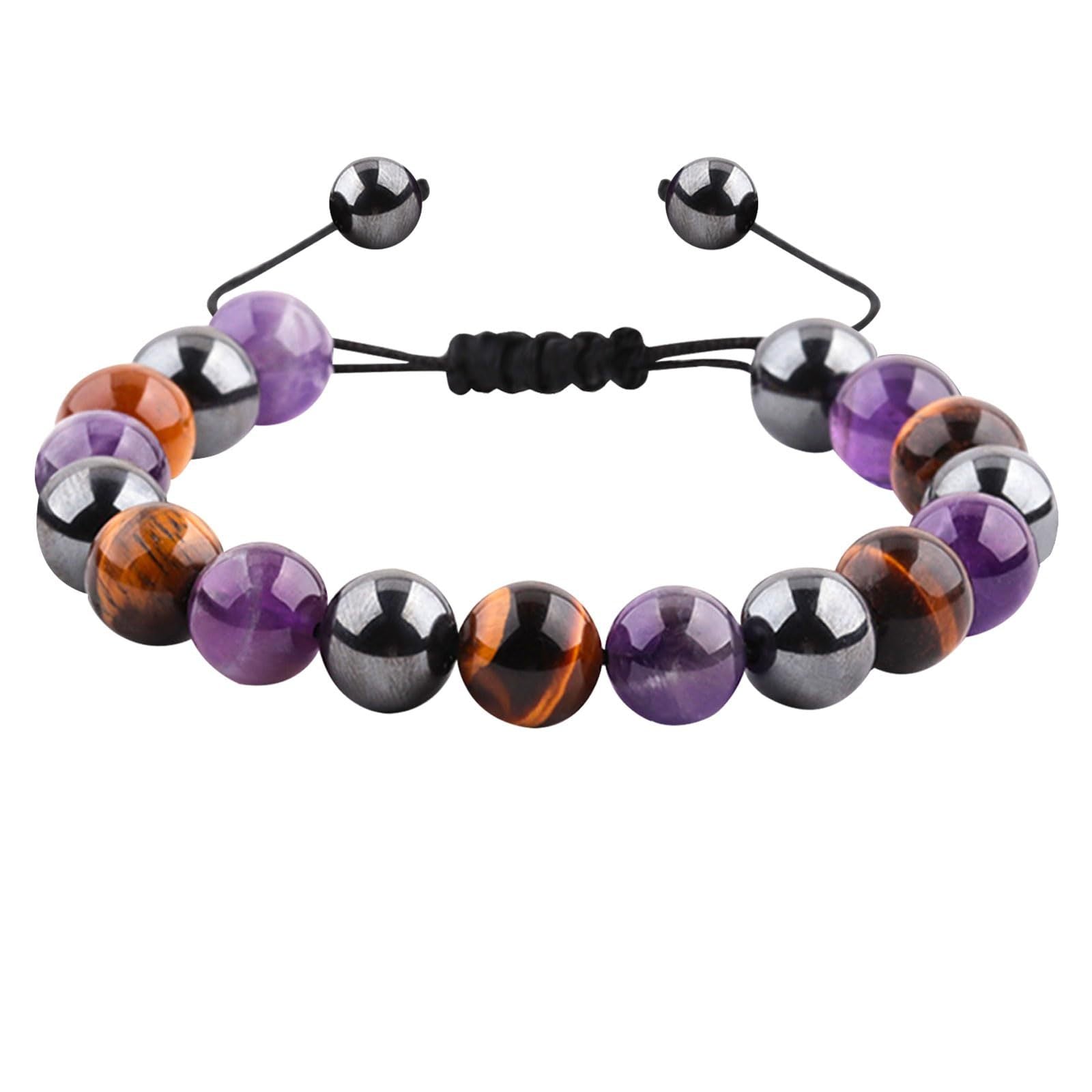 Natural Stone Beaded Bracelet, Anti Smoking,  Anxiety Relief — Retro Elegant Unisex Jewellery
