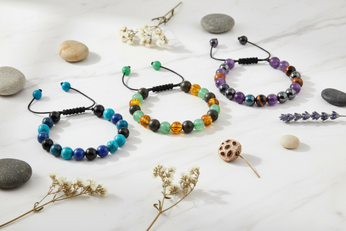Natural Stone Beaded Bracelet, Anti Smoking,  Anxiety Relief — Retro Elegant Unisex Jewellery