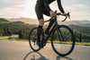 Cyclist in black zipper compression socks