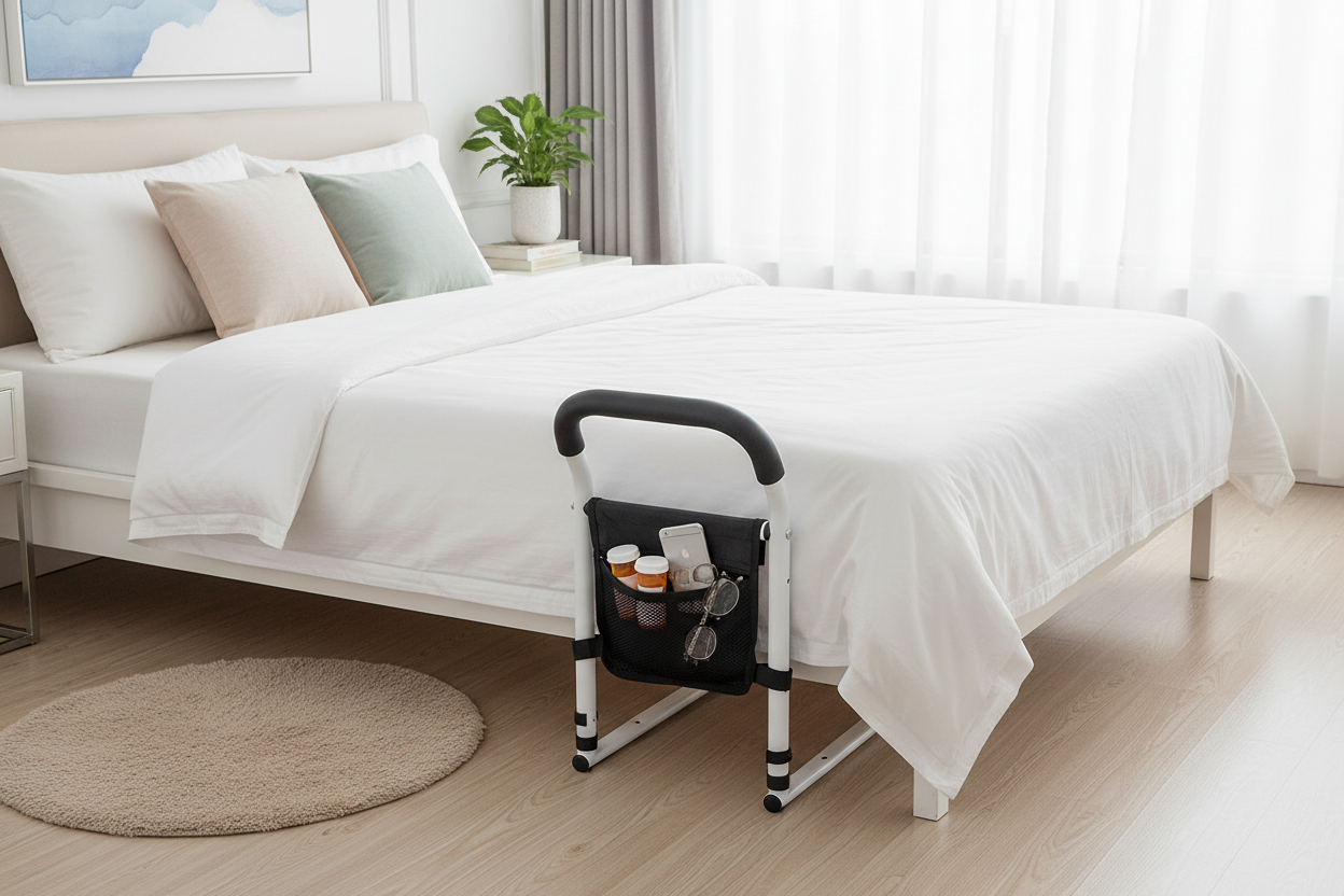 Bed Lever, Getting-Up Aid & Safety Handrail –Support Rail with Optional LED & Alarm