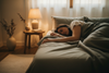 Person sleeping peacefully with herbal acupoint sleep patch applied