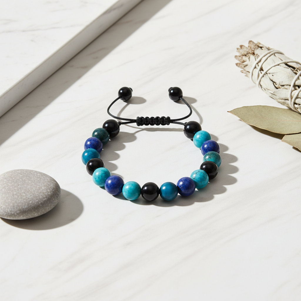 Natural Stone Beaded Bracelet, Anti Smoking,  Anxiety Relief — Retro Elegant Unisex Jewellery